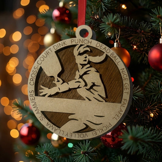 Pickle Ball Layered Sports Ornament - Male or Female Versions Available