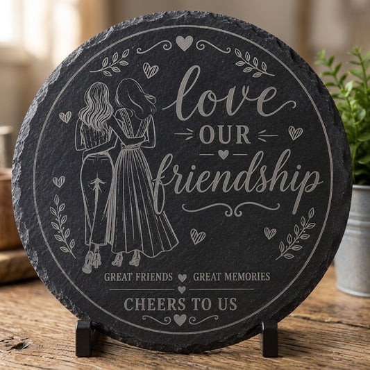 Love Our Friendship 12” Slate Engraved Slate Plaque Keepsake