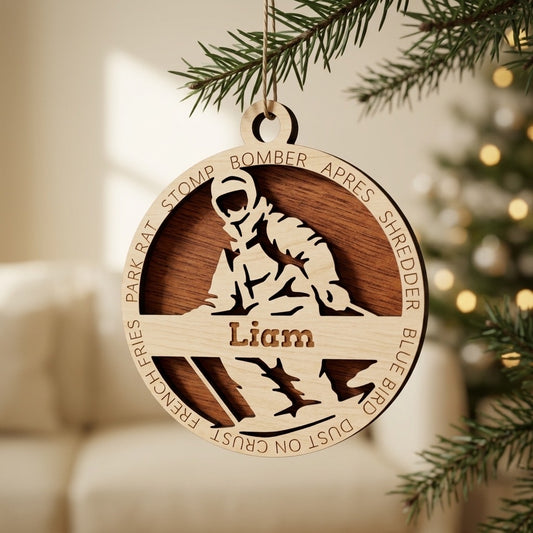 Skiing Laser Engraved Ornament