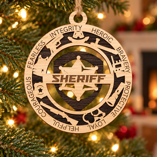 Sheriff 2-Layer Laser Cut Ornament