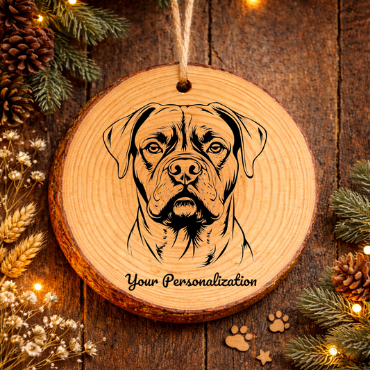 Boerboel Dog Ornament – Rustic Wooden Keepsake