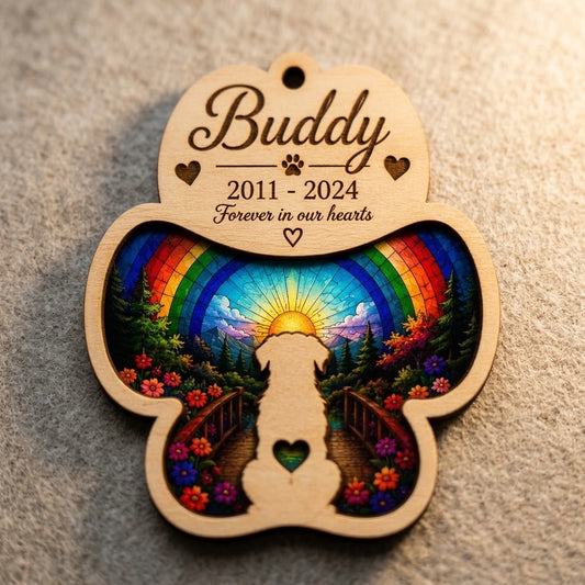 Rainbow Bridge Dog Memorial Ornament