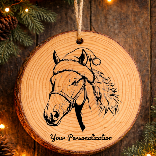 Horse Image #72 Rustic Pine Ornament