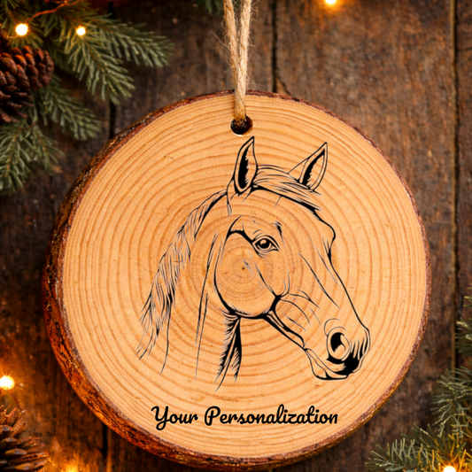 Horse Image #249 Rustic Pine Ornament
