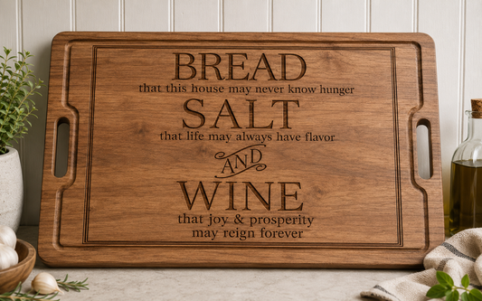 Blessed Bread Wine Serving Board