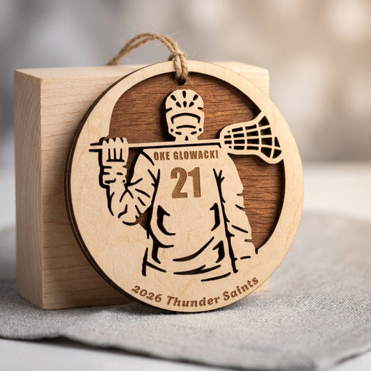 Lacrosse Layered Sports Ornament