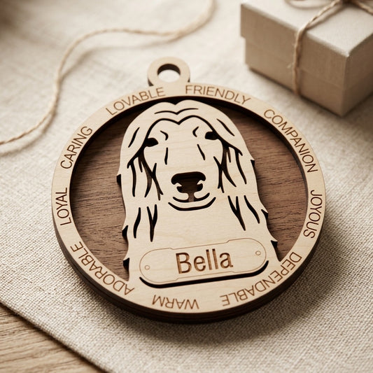 Afghan Hound 2-Layer Laser Cut Ornament