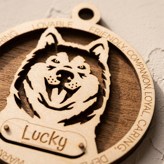 Alaskan Malamute 2-Layer Laser Cut Ornament