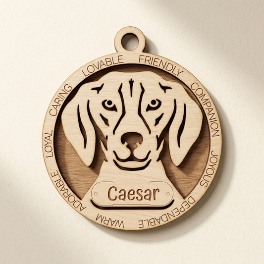 American Foxhound 2-Layer Laser Cut Ornament
