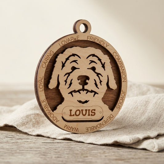 Aussie Doodle 2-Layer Laser Cut Ornament