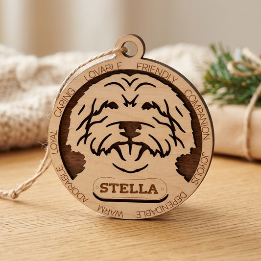Australian Labradoodle 2-Layer Laser Cut Ornament
