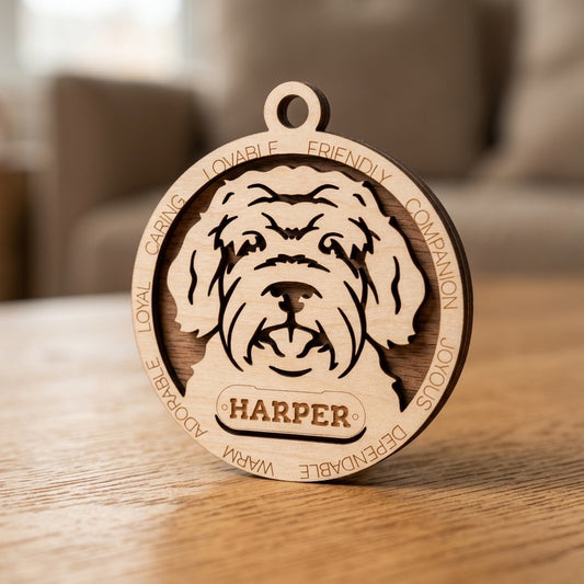 Australian Doodle 2-Layer Laser Cut Ornament