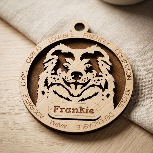 Australian Shepherd 2-Layer Laser Cut Ornament