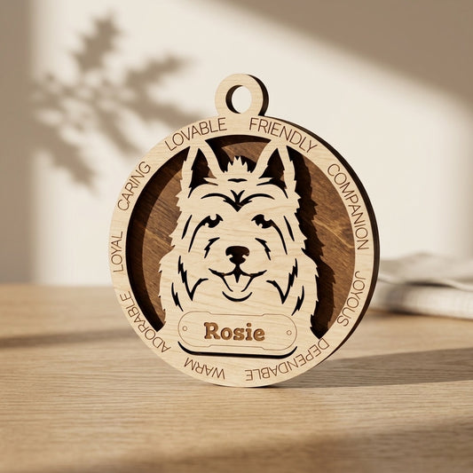 Australian Terrier 2-Layer Laser Cut Ornament