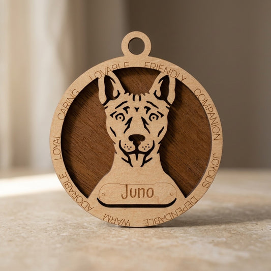 Basenji 2-Layer Laser Cut Ornament