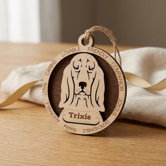 Basset Hound 2-Layer Laser Cut Ornament