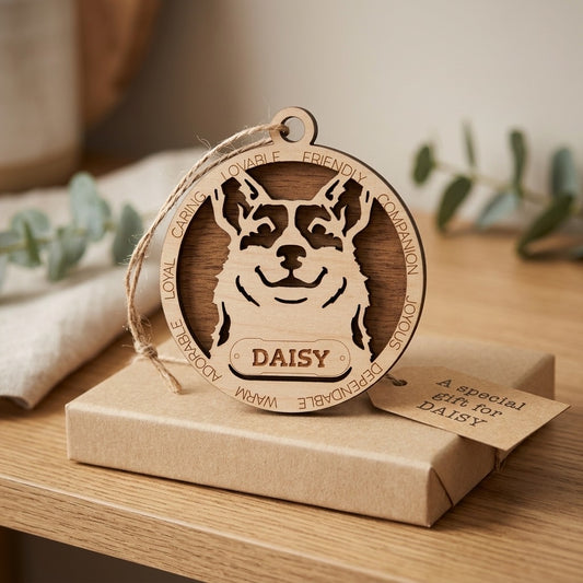 Cardigan Welsh Dog 2-Layer Laser Cut Ornament