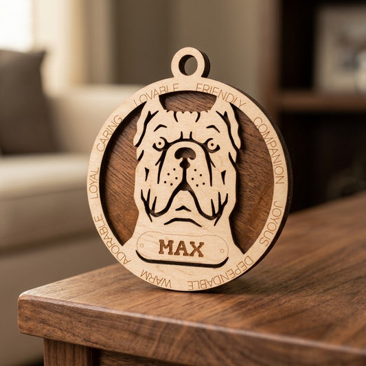 Cane Corso (Cropped) 2-Layer Laser Cut Ornament