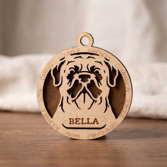 Bullsmastiff 2-Layer Laser Cut Ornament
