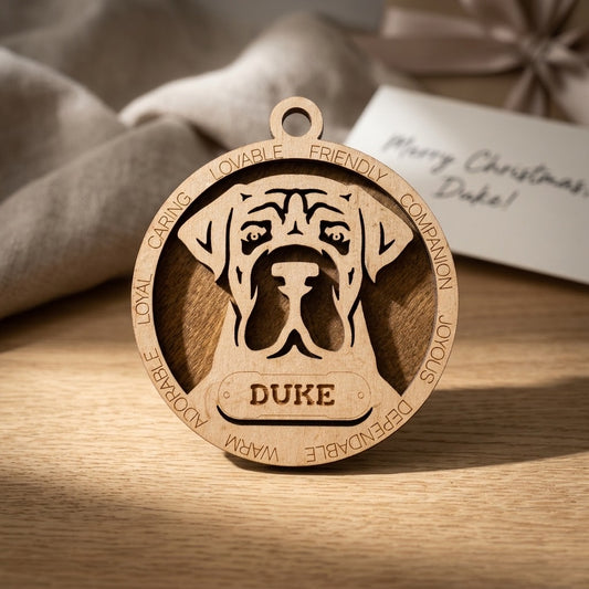 Boarboel 2-Layer Laser Cut Ornament