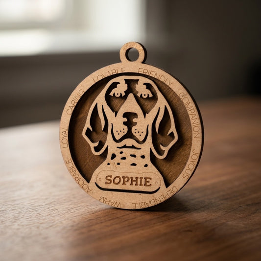 Bluetick Coonhound 2-Layer Laser Cut Ornament