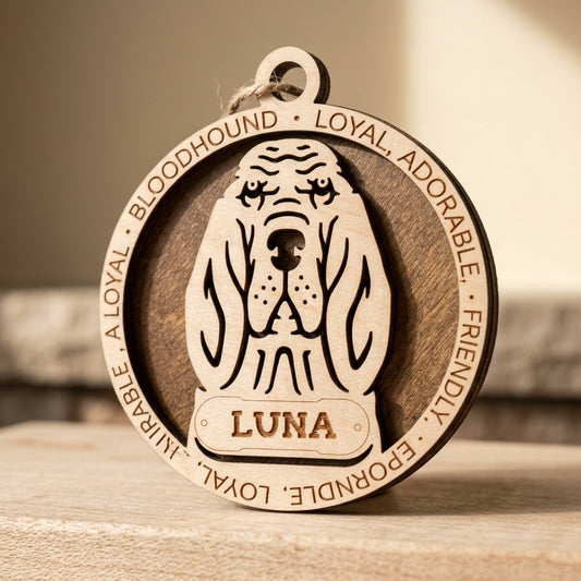 Bloodhound 2-Layer Laser Cut Ornament