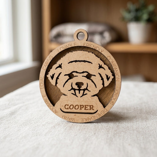 Bichon Frise 2-Layer Laser Cut Ornament