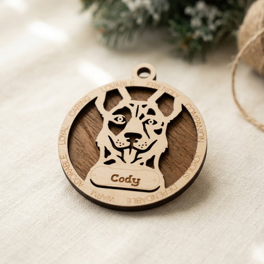 Cattle Dog 2-Layer Laser Cut Ornament