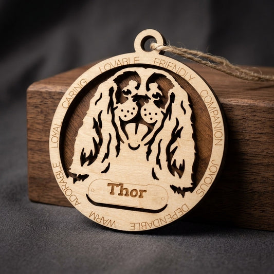 Cavalier King Charles Spaniel 2-Layer Laser Cut Ornament