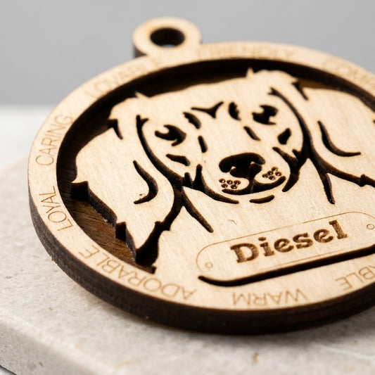 Dachshund (Long Hair) 2-Layer Laser Cut Ornament
