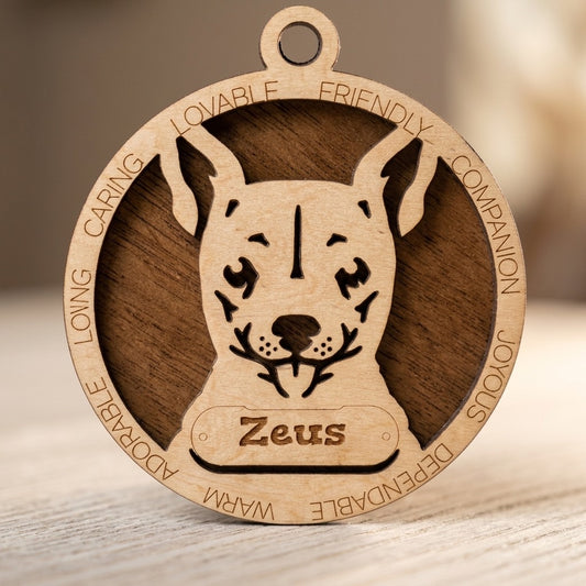Deer Head Chihuahua 2-Layer Laser Cut Ornament