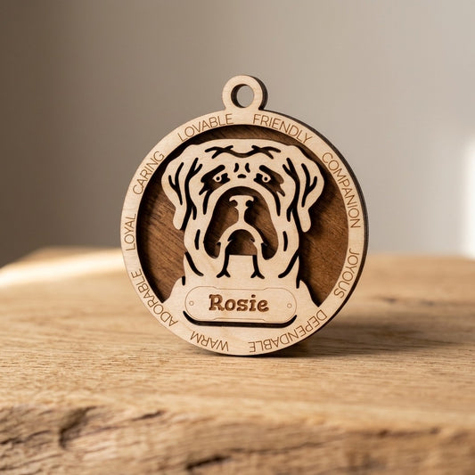 English Mastiff 2-Layer Laser Cut Ornament