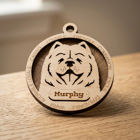 Chow Chow 2-Layer Laser Cut Ornament