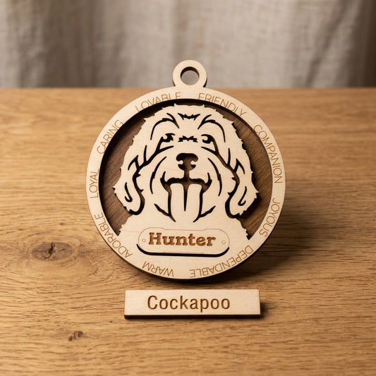 Cockapoo 2-Layer Laser Cut Ornament
