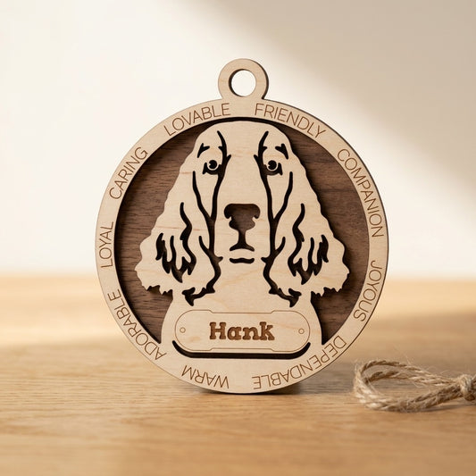 English Springer Spaniel 2-Layer Laser Cut Ornament