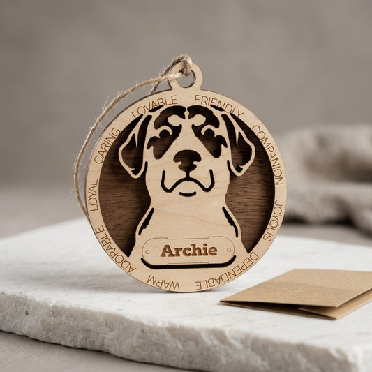 Entlebucher Mountain Dog 2-Layer Laser Cut Ornament