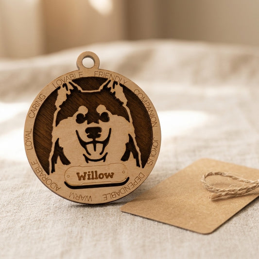 Finnish Lapphund 2-Layer Laser Cut Ornament