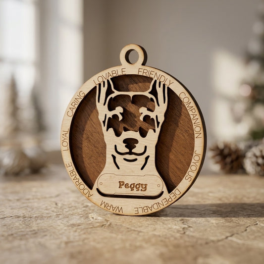 German Pinscher (Cropped) 2-Layer Laser Cut Ornament