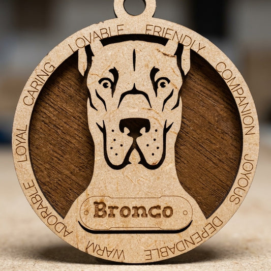 Great Dane (Cropped) 2-Layer Laser Cut Ornament