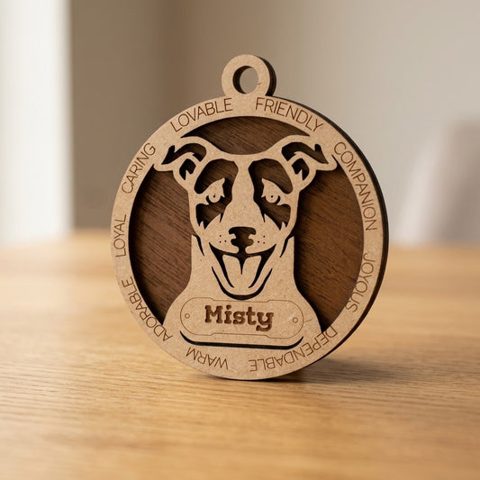 Jack Russell (Short Hair) 2-Layer Laser Cut Wooden Ornament