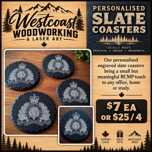 RCMP Engraved Slate Coasters