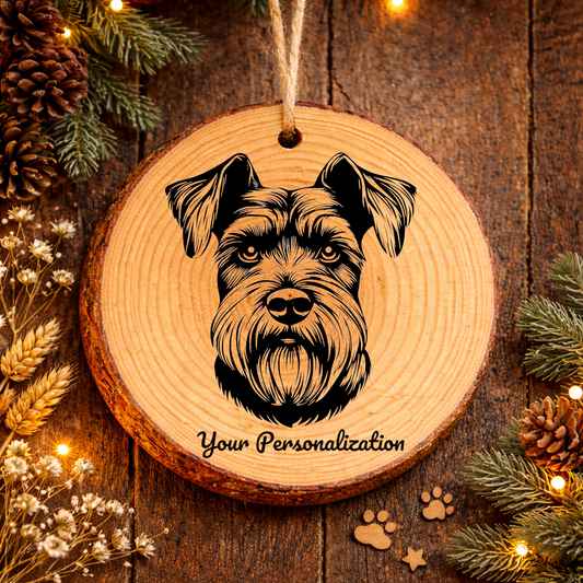 Standard Schnauzer Dog Ornament – Rustic Wooden Keepsake