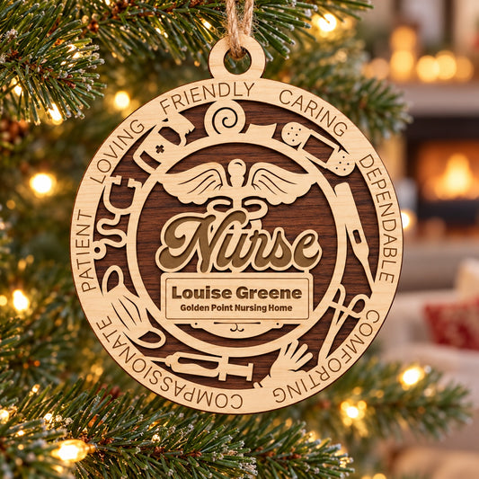 Nurse #2 2-Layer Laser Cut Ornament