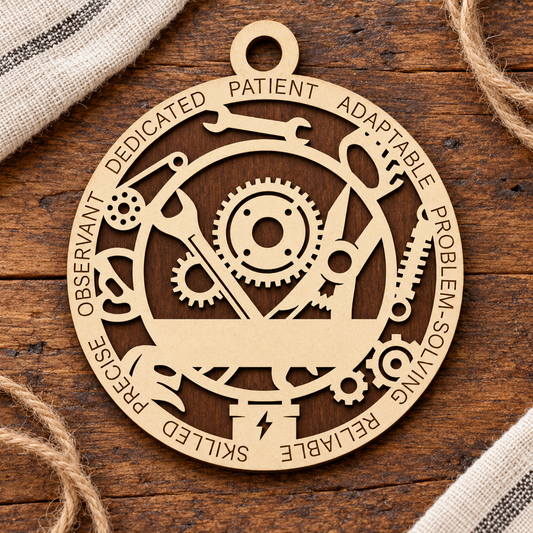 Mechanic #1 2-Layer Laser Cut Ornament