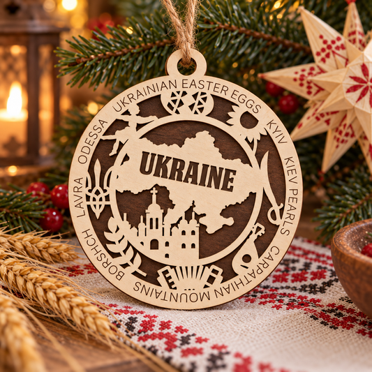 Ukraine 2-Layer Laser Cut Ornament