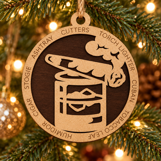 Cigar #2 2-Layer Laser Cut Ornament