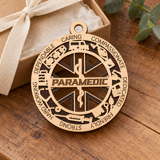 Paramedic 2-Layer Laser Cut Ornament
