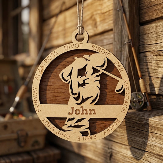 Golf Laser Engraved Ornament