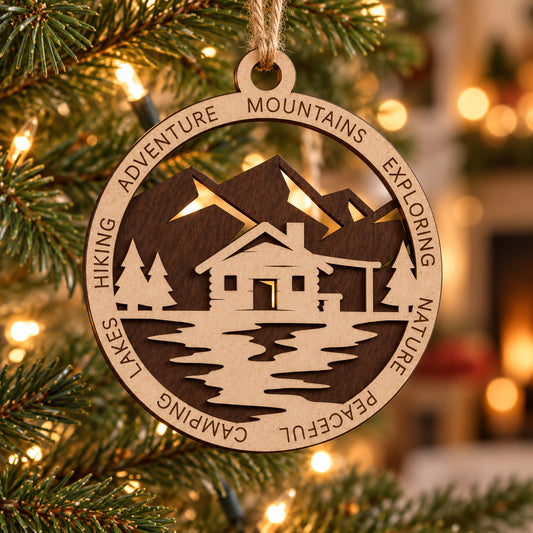 Cabin #2 2-Layer Laser Cut Ornament