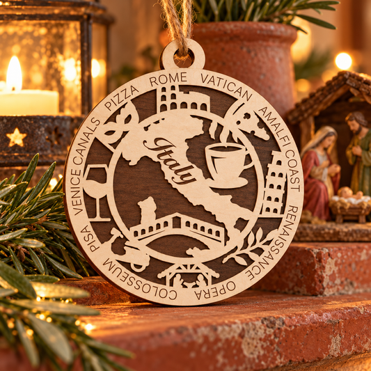 Italy 2-Layer Laser Cut Ornament